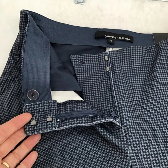 Amanda + Chelsea Stretch Comfort Hounds Tooth Casual Career Pant NWT Size 0 - Picture 7 of 9